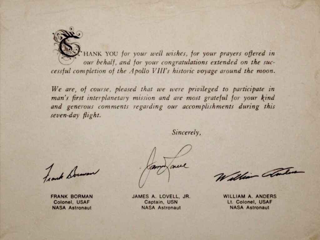 NASA Apollo 8 card